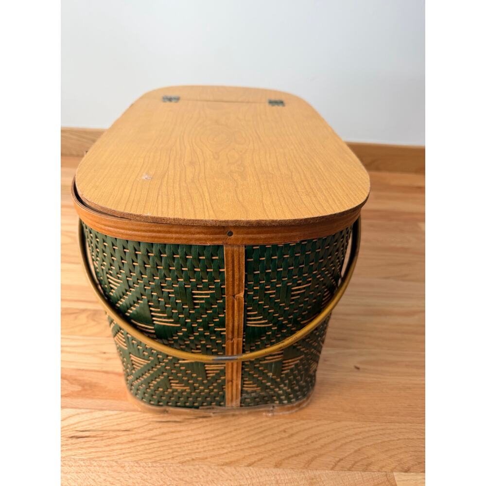 Vintage Hawkeye Picnic Basket w/Utensils - Picture 12 of 13